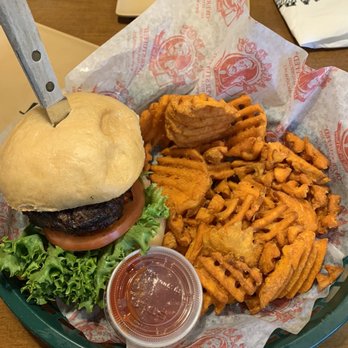 Macados - Classic Burger* with Waffle Cut Sweet Potato Fries - Sandwiches Near Me - Winchester, Virginia