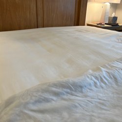 Mattress Firm Free State Center - Clearly a bump down the middle with dents where we sleep.