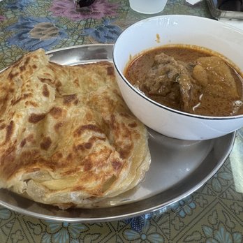 Curry Leaves Bistro - Roti Canai with Chicken Curry - Malaysian Near Me - Pleasanton, California