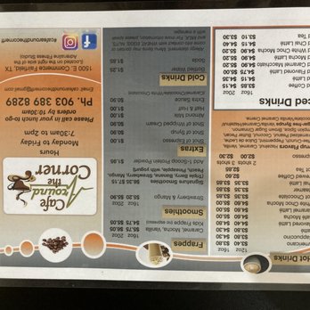 Cafe Around the Corner - Upside down other side of menu oops - Coffee & Tea Near Me - Fairfield, Texas Cafe Around the Corner - Upside down other side of menu oops - Coffee & Tea Near Me - Fairfield, Texas
