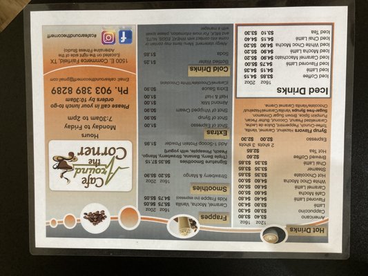Menu photo 2 Cafe Around the Corner Fairfield, TX Menu photo 2 Cafe Around the Corner Fairfield, TX