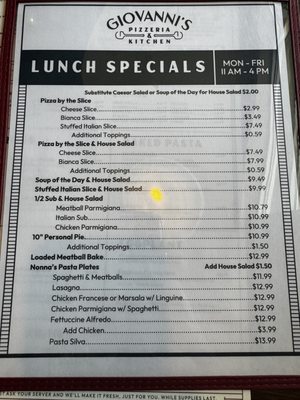 Menu photo 8 Giovannis Pizzeria & Kitchen Orlando, FL
