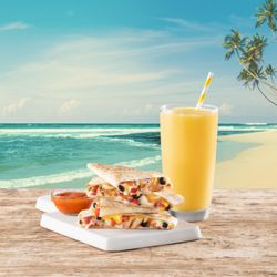 Tropical Smoothie Cafe - Tropical Smoothie Cafe's Mango Monsoon™ Smoothie & Santa Fe Chicken 'Dilla.
