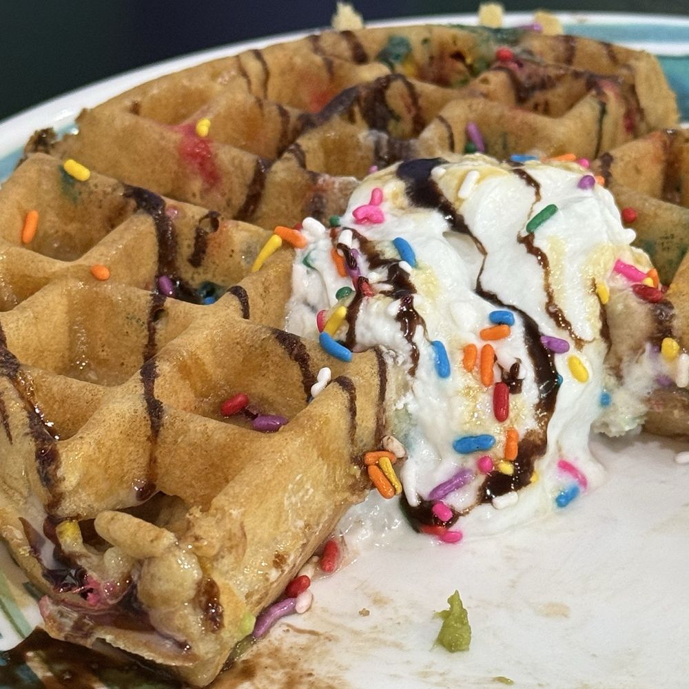 Birthday waffle was amazing. Their batter is super tasty. Birthday waffle was amazing. Their batter is super tasty.