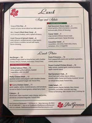 Menu photo 4 The Red Geranium Restaurant New Harmony, IN Menu photo 4 The Red Geranium Restaurant New Harmony, IN