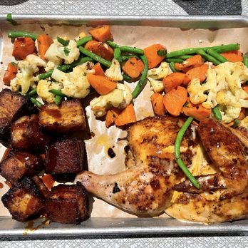 Lucille's Smokehouse Bar-B-Que - Pick 2 - Alabama chicken, pork belly burnt ends, double veggie side - Barbeque Near Me - Lake Forest, California