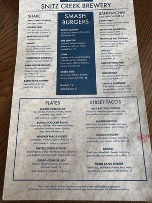 Menu photo 2 Snitz Creek Brewery Lebanon, PA Menu photo 2 Snitz Creek Brewery Lebanon, PA