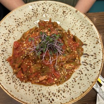 Millers All Day - Braised Okra & Tomatoes - Breakfast & Brunch Near Me - Charleston, South Carolina Millers All Day - Braised Okra & Tomatoes - Breakfast & Brunch Near Me - Charleston, South Carolina