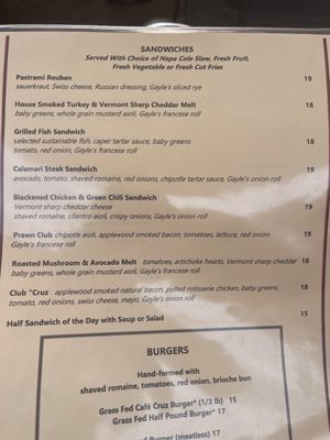 Menu photo 4 Cafe Cruz Soquel, CA