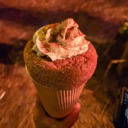 Los Angeles Haunted Hayride - 2025 L.A. Haunted Hayride - Apple Cider topped with a Cider Donut from the Midnight Falls Cider Mill