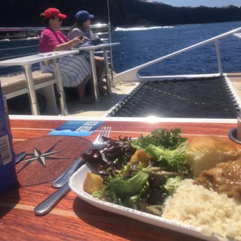 Trilogy Excursions - Lunch! Chicken, salad, rice, roll. Good!!! - Snorkeling Near Me - Lahaina, Hawaii Trilogy Excursions - Lunch! Chicken, salad, rice, roll. Good!!! - Snorkeling Near Me - Lahaina, Hawaii