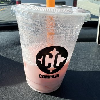 Compass Cafe - Strawberry Milk Tea - Coffee & Tea Near Me - Jamaica, New York Compass Cafe - Strawberry Milk Tea - Coffee & Tea Near Me - Jamaica, New York