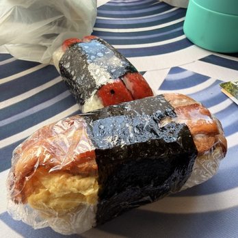 Island Rootz Cafe by Aunty Mailes - Hot Dog Musubi Spam, Bacon, and Egg Musubi - Hawaiian Near Me - Gardena, California Island Rootz Cafe by Aunty Mailes - Hot Dog Musubi Spam, Bacon, and Egg Musubi - Hawaiian Near Me - Gardena, California