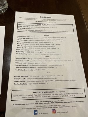 Menu photo 2 ORO Restaurant & Lounge Raleigh, NC