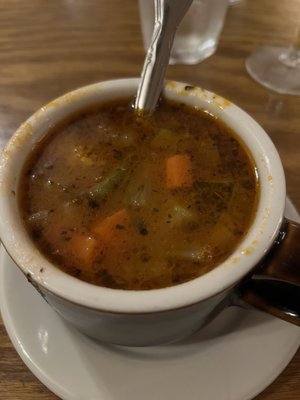 Photo of Lanza's Restaurant - Kings Beach, CA, US. Minestrone Soup - really good and hearty! 10-30-22