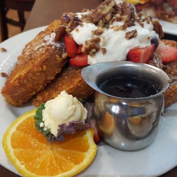 Marston's - The Works French toast with strawberry candied pecans blueberries and whipped cream - Breakfast & Brunch Near Me - Pasadena, California Marston's - The Works French toast with strawberry candied pecans blueberries and whipped cream - Breakfast & Brunch Near Me - Pasadena, California