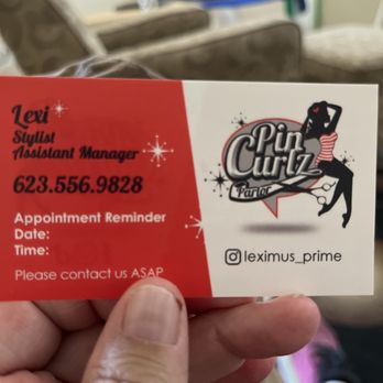 Pin Curlz Parlor - Business card - Hair Extensions Near Me - Surprise, Arizona