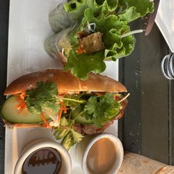 Soy House Vietnamese Cooking - Lemongrass Pork Bahn Mi and Tofu Spring Rolls
