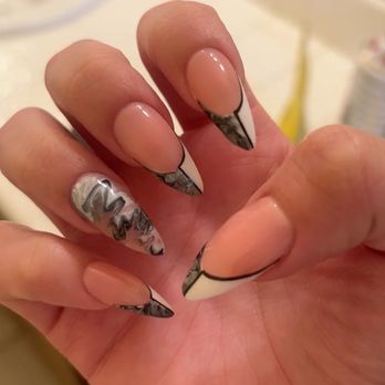 Nailsluvni - Almond black n white - Nail Technicians Near Me - Rancho Cucamonga, California Nailsluvni - Almond black n white - Nail Technicians Near Me - Rancho Cucamonga, California