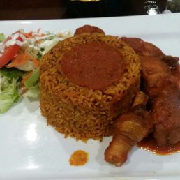 Chicken and jollof rice