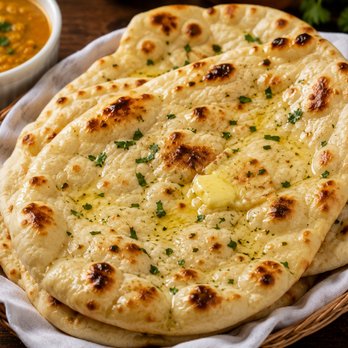 Chef Asela's Indian Kitchen - Infamous Garlic Naan Bread with real butter, fresh garlic and cilantro seasonings - 3 pieces - Indian Near Me - Azusa, California Chef Asela's Indian Kitchen - Infamous Garlic Naan Bread with real butter, fresh garlic and cilantro seasonings - 3 pieces - Indian Near Me - Azusa, California