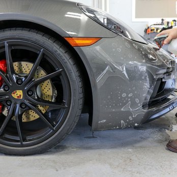 Umbra Window Tinting - 718 Cayman GTS - partial front clear bra installment. - Home Window Tinting Near Me - Schaumburg, Illinois