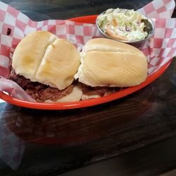 Lite Em Up BBQ - Pulled pork sliders and Cole slaw! Yum