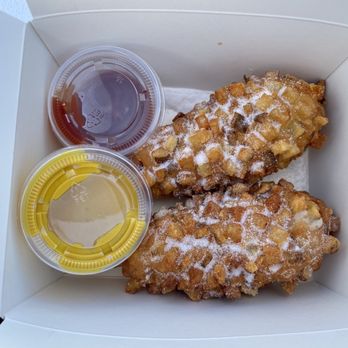 Bao & Beyond - Korean corn dogs with ketchup and mustard on the side - Food Trucks Near Me - Augusta, Maine Bao & Beyond - Korean corn dogs with ketchup and mustard on the side - Food Trucks Near Me - Augusta, Maine