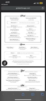 Menu photo 1 Gretel Chicago, IL