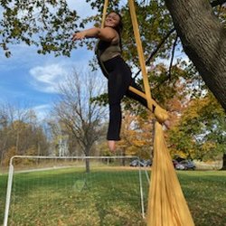 Advanced Aerial Silks student