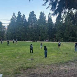 Pilgrim Pines Camp - Students enjoyed a game of frisbee and volleyball during their break