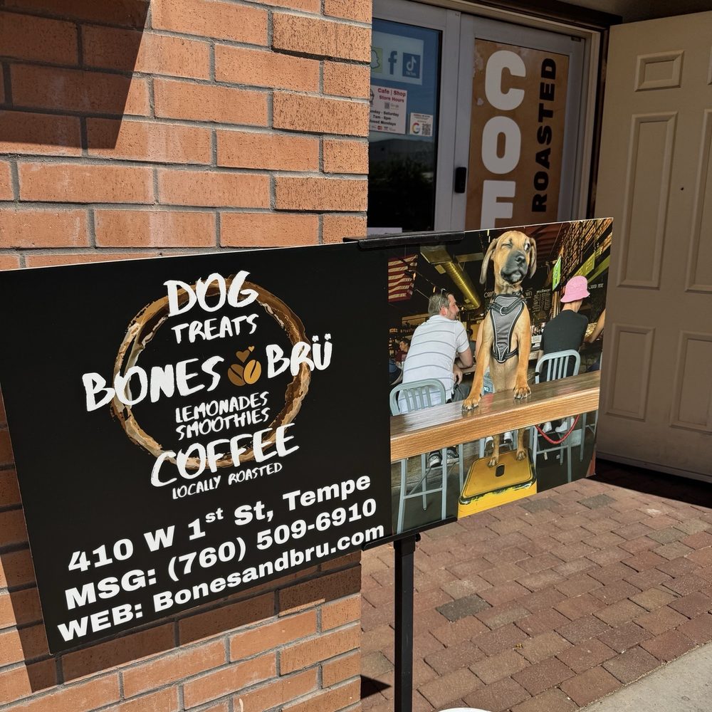 Bones and Bru - How it looks as you drive by. It's on corner! - Pet Stores Near Me - Tempe, Arizona Bones and Bru - How it looks as you drive by. It's on corner! - Pet Stores Near Me - Tempe, Arizona