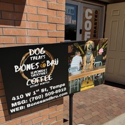 Bones and Bru - How it looks as you drive by. It's on corner!