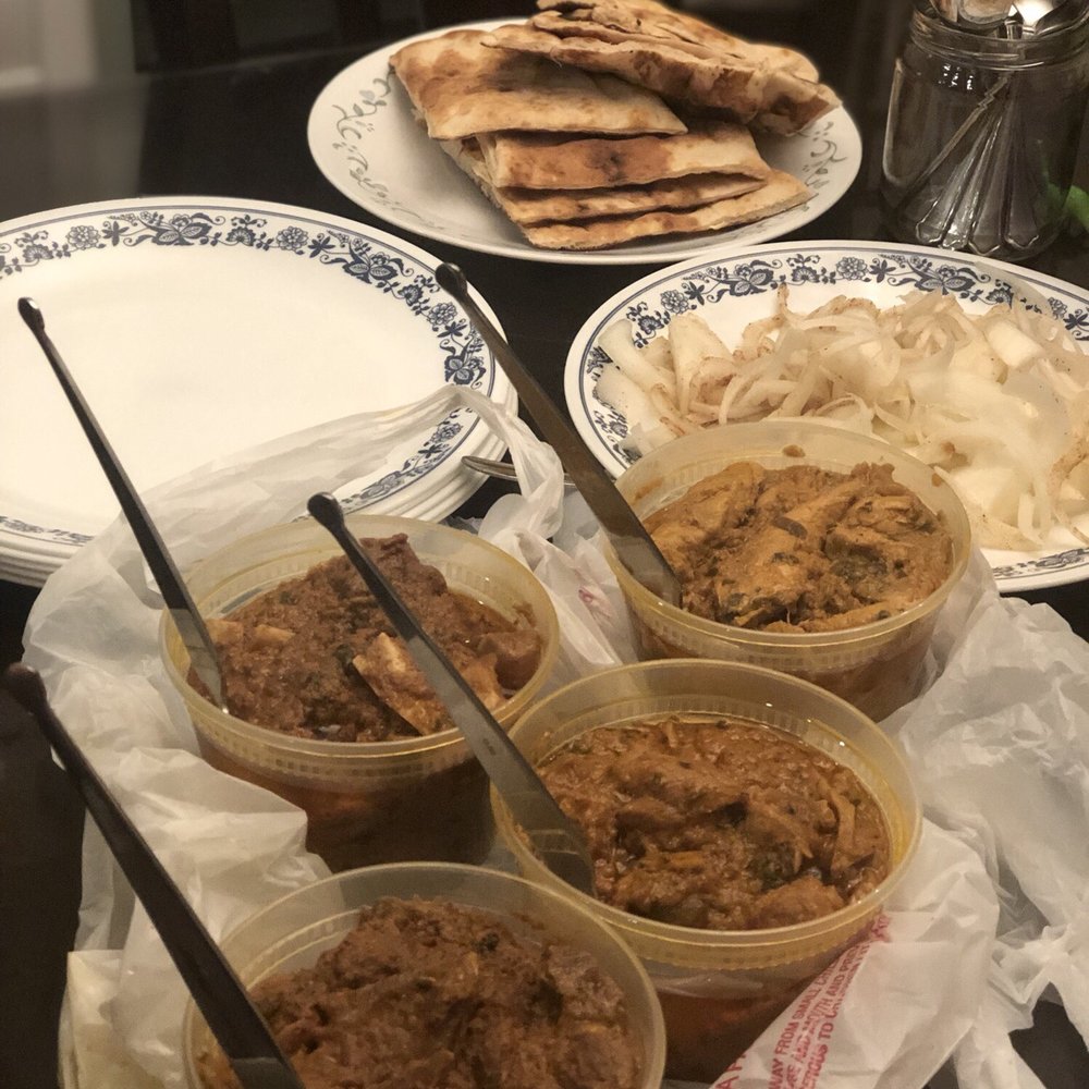 Shalimar - Goat Karahi, Chicken Jalfrezi, Chicken Ginger and Naan - a - akbar with onions. Yummy! - Indian Near Me - Dublin, California Shalimar - Goat Karahi, Chicken Jalfrezi, Chicken Ginger and Naan - a - akbar with onions. Yummy! - Indian Near Me - Dublin, California