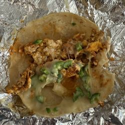 Rosita Kitchen - Chorizo egg cheese and jalapeño breakfast taco.