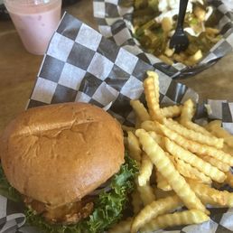 Loaded Jalapeno Fries , Crispy Chicken sandwich, crinkle cut French Fries, and a Strawberry Milkshake with real Malt. Loaded Jalapeno Fries , Crispy Chicken sandwich, crinkle cut French Fries, and a Strawberry Milkshake with real Malt.