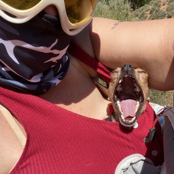 Hog Canyon Trail - Giovanni and I.  He's so vicious!!  Lol - Hiking Near Me - Kanab, Utah