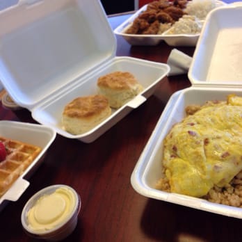 Joe's Grill Express - Joes omelette, waffles, biscuits, and garlic chicken plate all for $20 - American Near Me - Honolulu, Hawaii