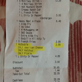 McDonald's - Receipt - Fast Food Near Me - Kealakekua, Hawaii McDonald's - Receipt - Fast Food Near Me - Kealakekua, Hawaii