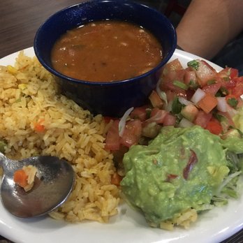 Morelia Mexican Cafe - Side of rice, guacamole, charro beans and pico de gallo - Mexican Near Me - Elgin, Texas