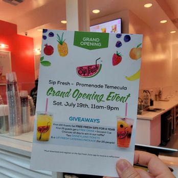 Sip Fresh - Grand opening event! - Juice Bars & Smoothies Near Me - Temecula, California