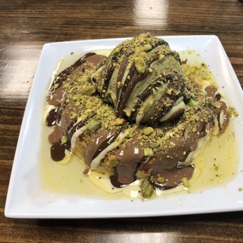 Busy Boy Cafe' - Kanafe with pistachio ice cream - Creperies Near Me - Houston, Texas