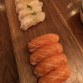 Uchi Dallas - Flounder and sake salmon. Part of the happy hour menu. - Japanese Near Me - Dallas, Texas