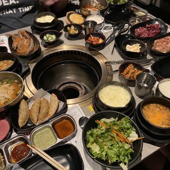 E.M. Bop - AYCE side dishes, in addition to Cajun Shrimp, Marinated Pork Steak, Seasoned Short Rib Cuts - Korean Near Me - Duluth, Georgia