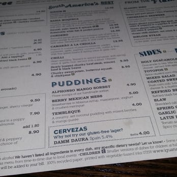 Las Iguanas - Gluten free menu - Mexican Near Me - Glasgow, GLG