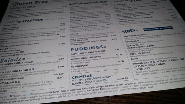 Menu photo 5 Las Iguanas Glasgow, GLG