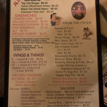 Alley Cat Lounge - Menu 3/2021 - Lounges Near Me - Indianapolis, Indiana