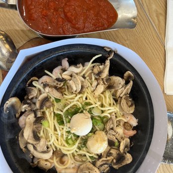 Sizzling Lunch - Shrimp Pasta w/ Marinara Sauce - Teppanyaki Near Me - Fremont, California