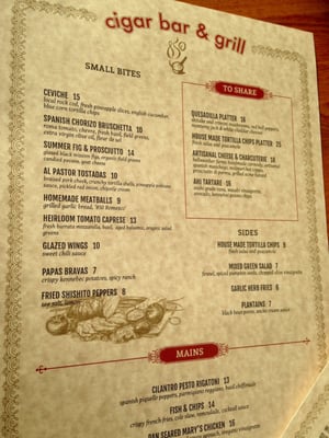 Menu photo 7 Cigar Bar and Grill San Francisco, CA Menu photo 7 Cigar Bar and Grill San Francisco, CA