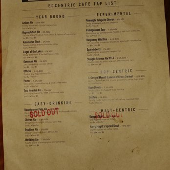 Bell's Eccentric Cafe - Beer menu at Bell's Eccentric Cafe in Kalamazoo MI - Music Venues Near Me - Kalamazoo, Michigan Bell's Eccentric Cafe - Beer menu at Bell's Eccentric Cafe in Kalamazoo MI - Music Venues Near Me - Kalamazoo, Michigan
